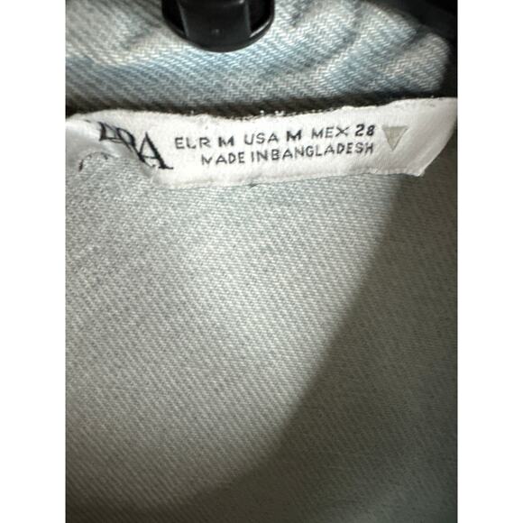 Zara Denim Dress light wash button front mini size med - Picture 2 of 10